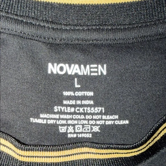 Fashion Nova Black Tee with Gold Trim - Picture 2 of 2
